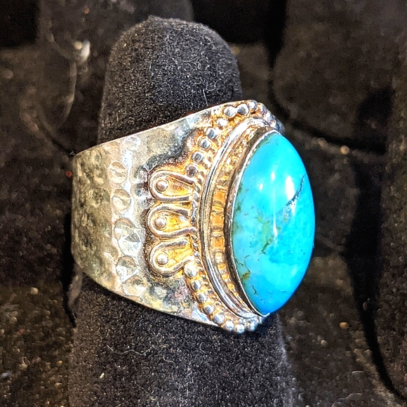 AZ Mohave Turquoise .925 Silver Ring size 9 - Picture 1 of 7